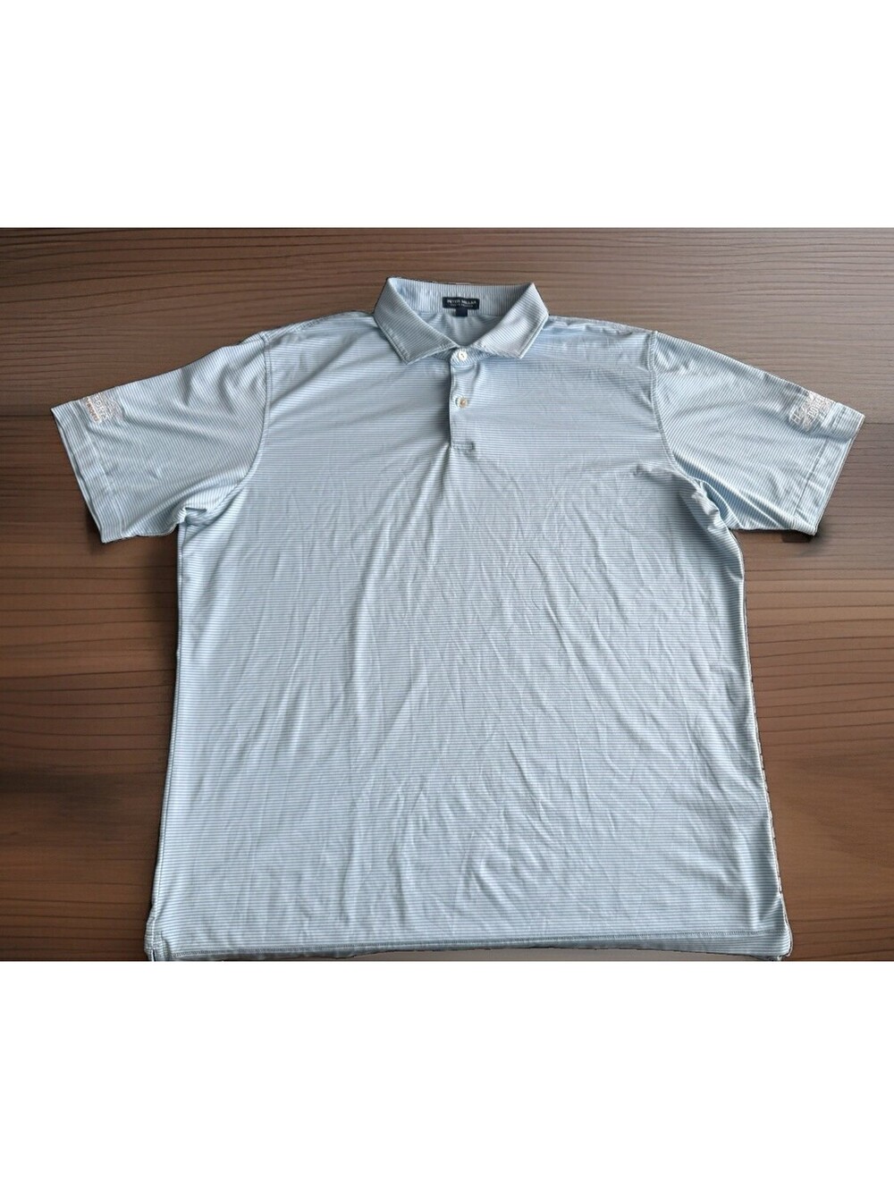 Peter Millar Crown Crafted Polo Shirt XXL Blue White Striped Hatfield Motorsport